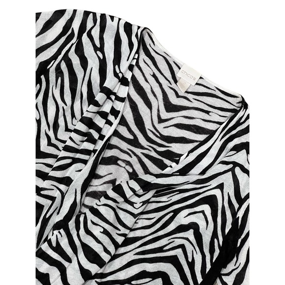 Chico's Zebra print open front cardigan, Sz 2, 692-T - Picture 1 of 4
